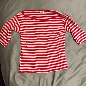 Vintage striped Robert P. Miller boatneck 3/4 sleeve shirt